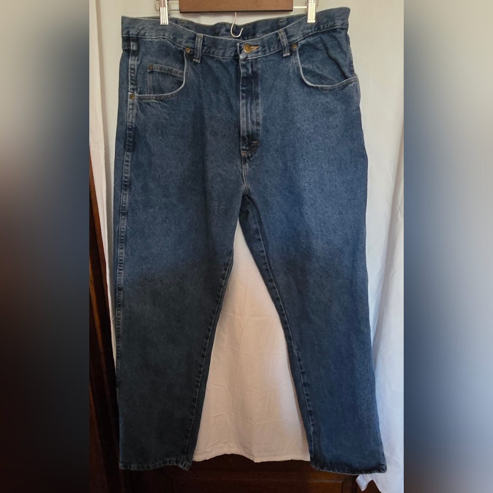 Old Mill Denim Blue Jeans, Relaxed Fit, Size 40 X 32.